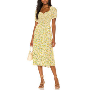 Faithfull The Brand 'Olympia' Green Midi Dress Size XS